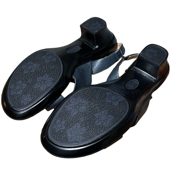 Sofft Slide Sandal Kitten Heels Women’s Size 8M Navy Leather Open Toe Slingback - Picture 10 of 13